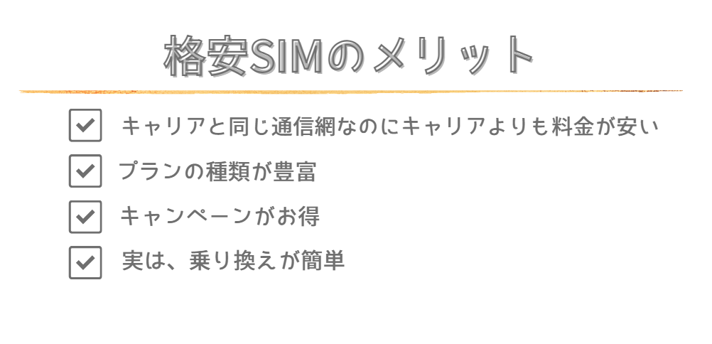 「格安SIMのメリット」を説明した画像