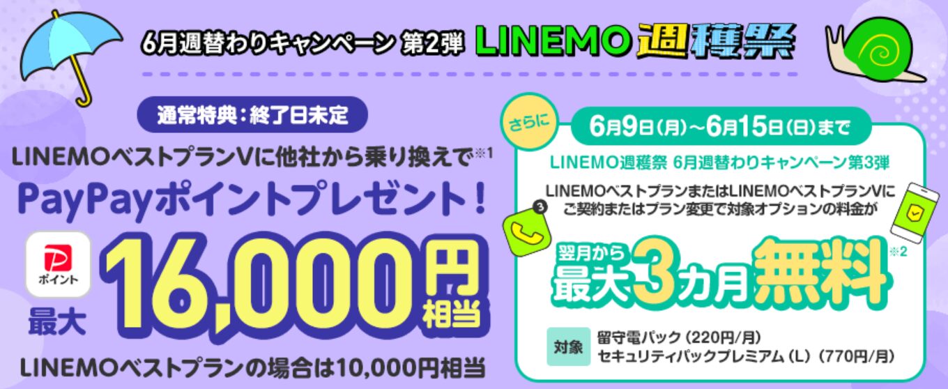 LINEMO2025年6月おすすめキャンペーン